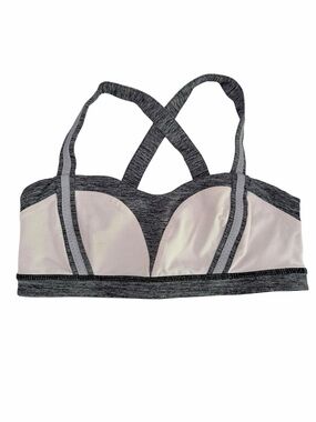 LULULEMON Grey Pink Strappy Yoga Sports Bra Athleisure size 6
